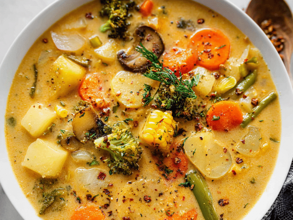Comforting One-Pot Creamy Vegetable Soup