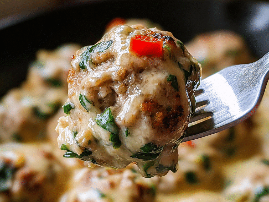 Creamy Spinach Turkey Meatballs