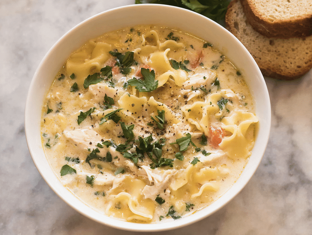 Creamy White Chicken Lasagna Soup
