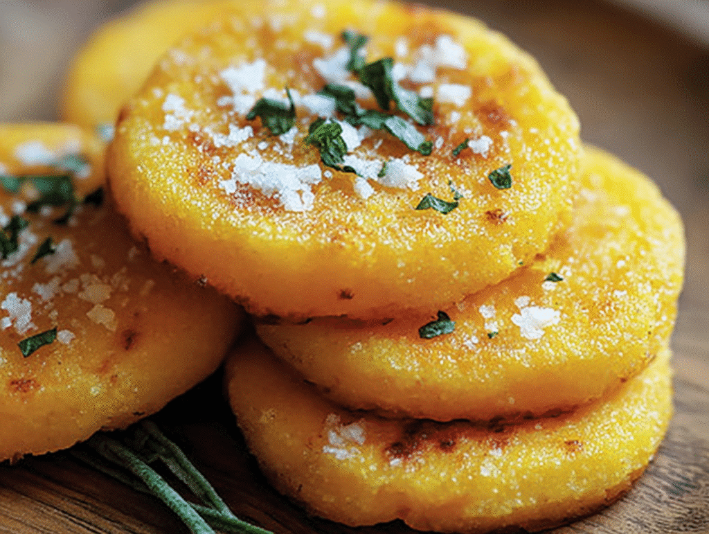 Crisp Parmesan Polenta Rounds