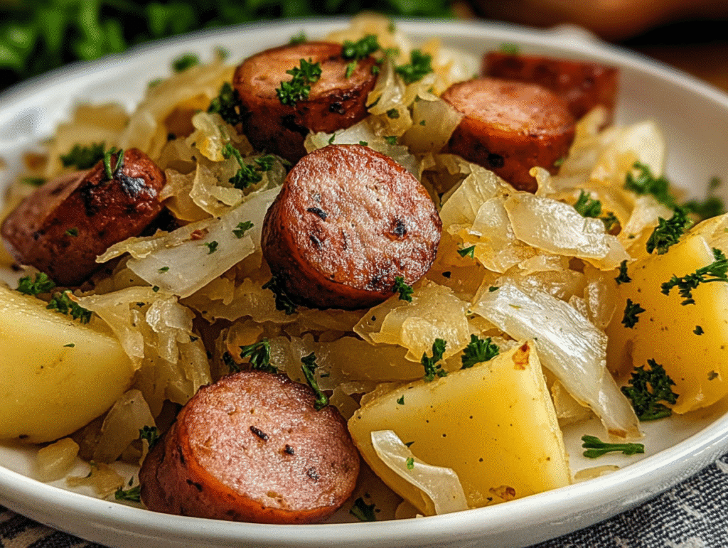 Crockpot Polish Sausage, Sauerkraut & Potatoes