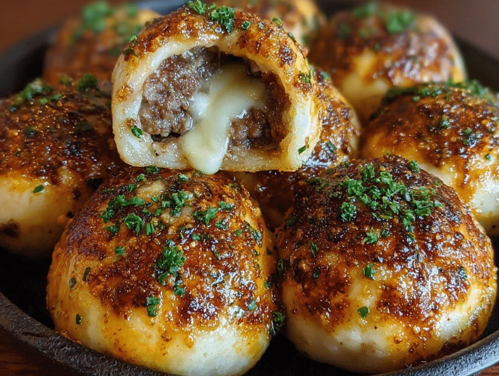 Garlic Parmesan Cheeseburger Bombs