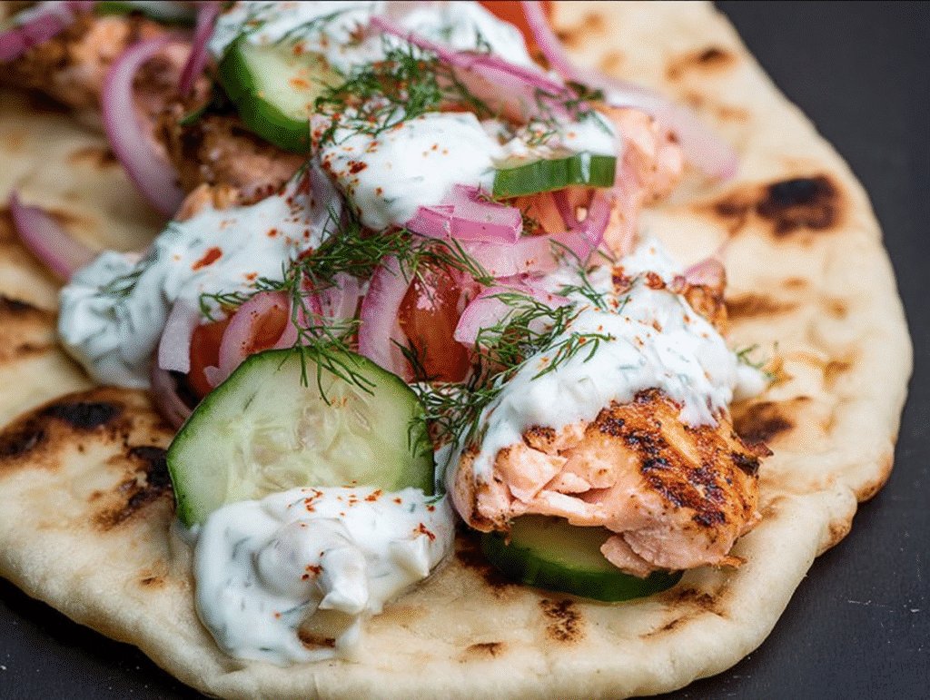 Grilled Salmon Gyros