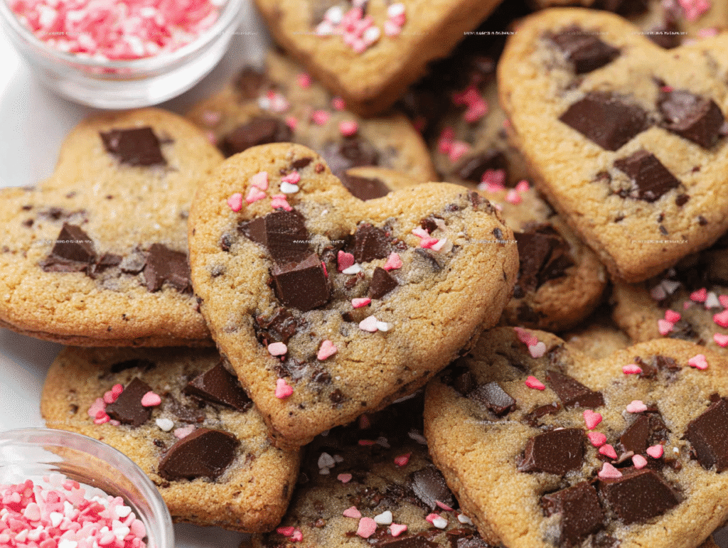Heart Shaped Chocolate Chip Cookies