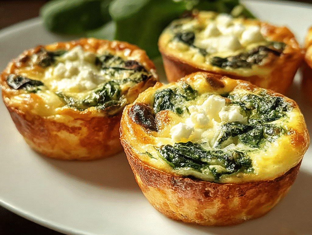 Keto Spinach and Mushroom Quiche Muffins