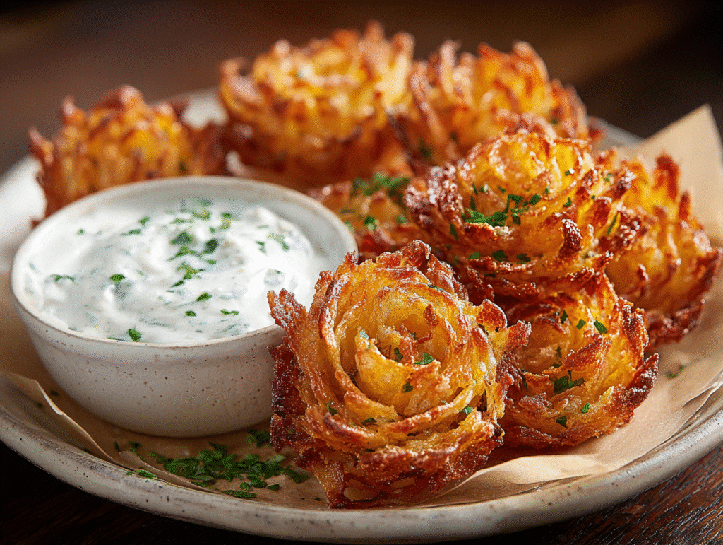 Mini Bloomin' Onions with Creamy Buttermilk Ranch Dip