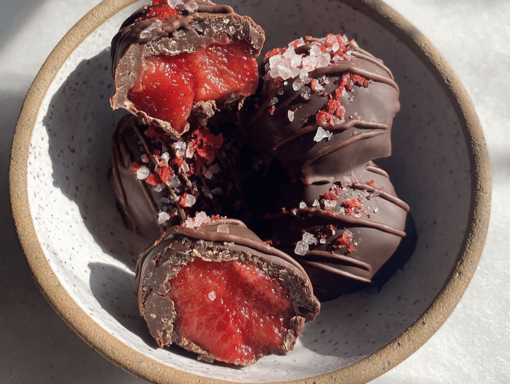 No-Bake Strawberry Chia Chocolate Bites