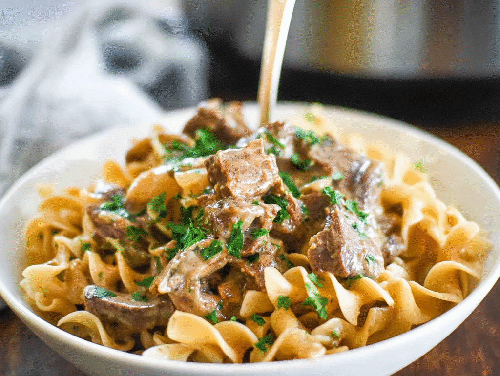 Slow Cooker Beef Stroganoff