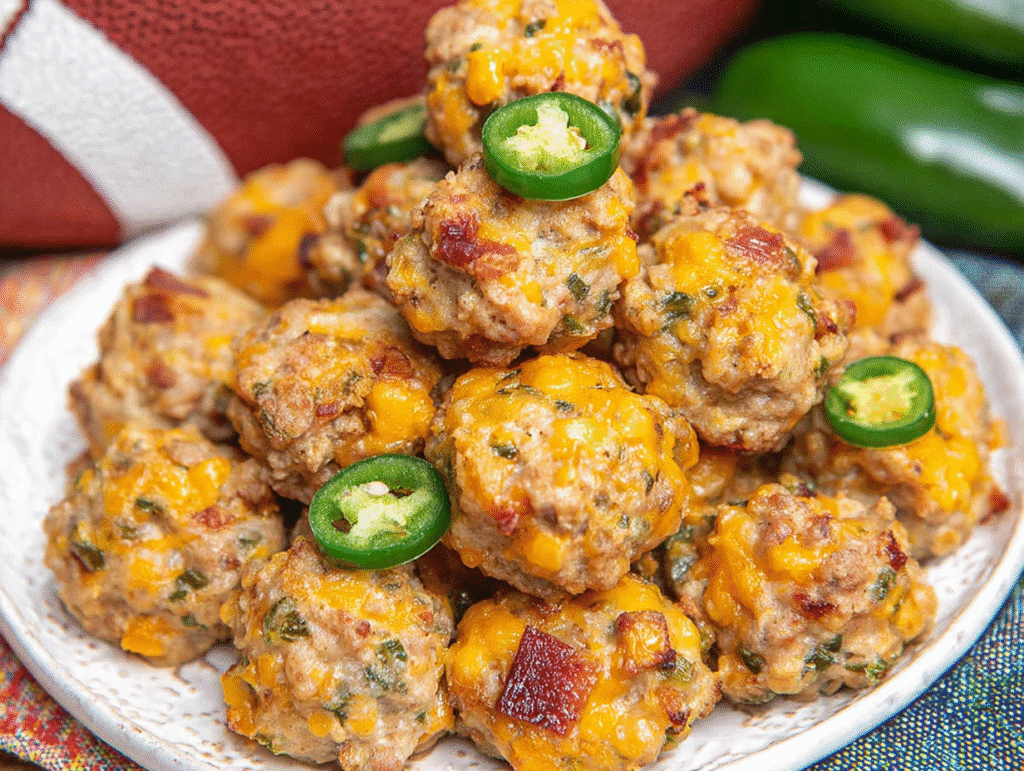 Spicy Jalapeño Popper Sausage Balls