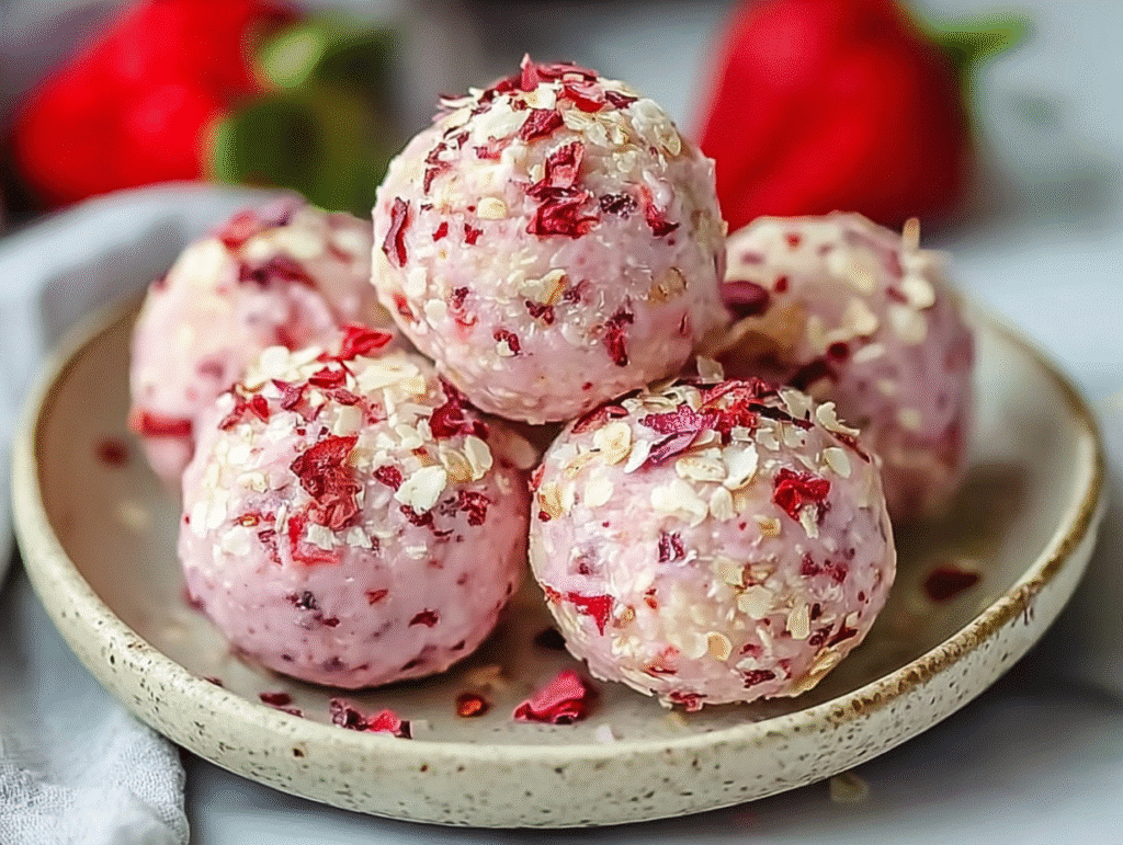Strawberry Cheesecake Protein Balls