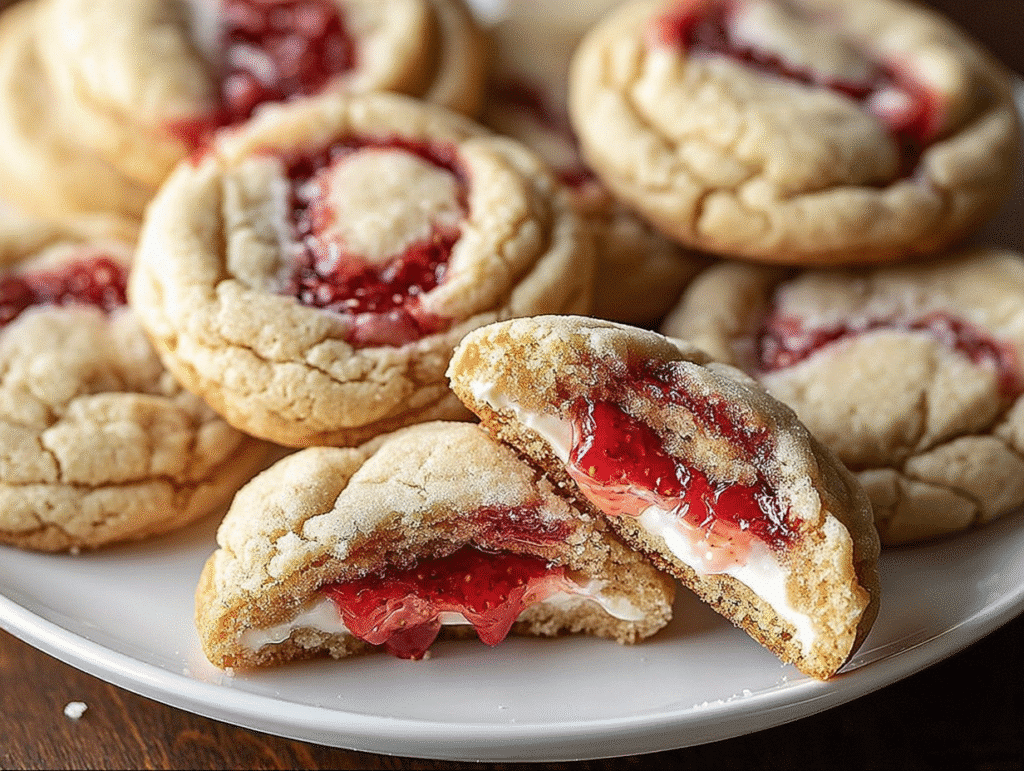 Strawberry Cheesecake Stuffed Cookies