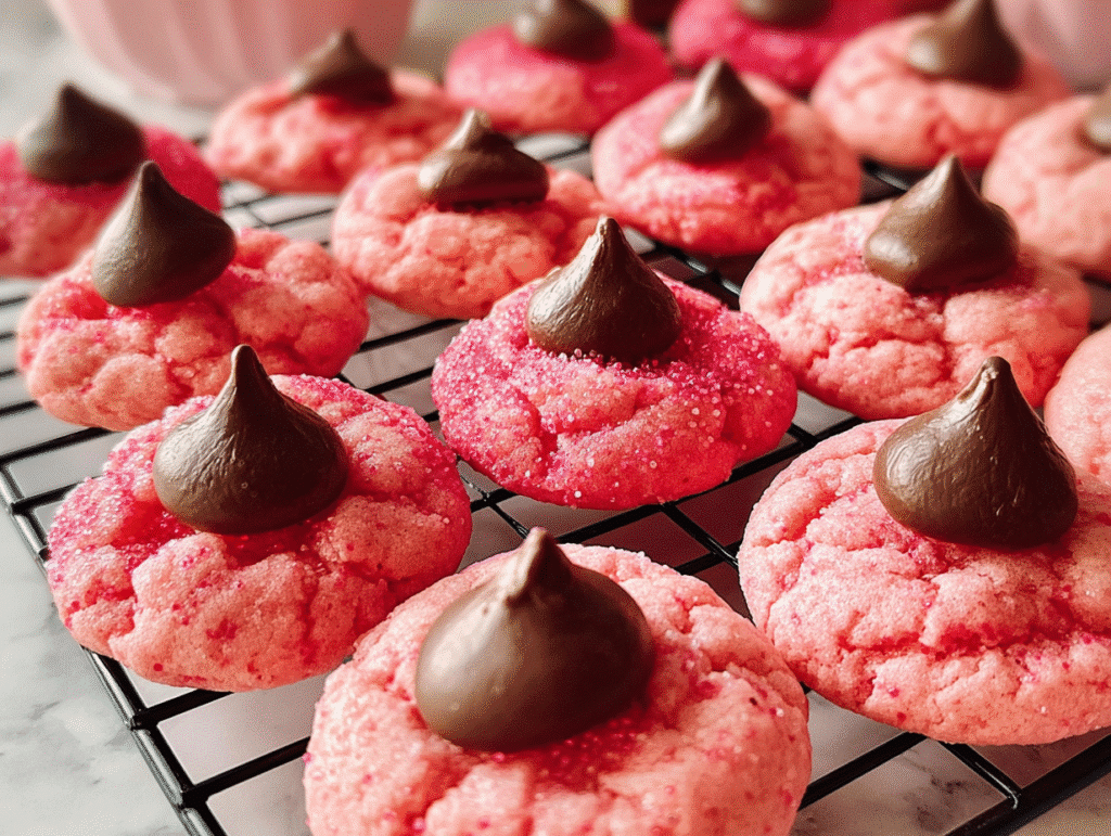 Sweet and Indulgent Strawberry Truffle Kiss Cookies