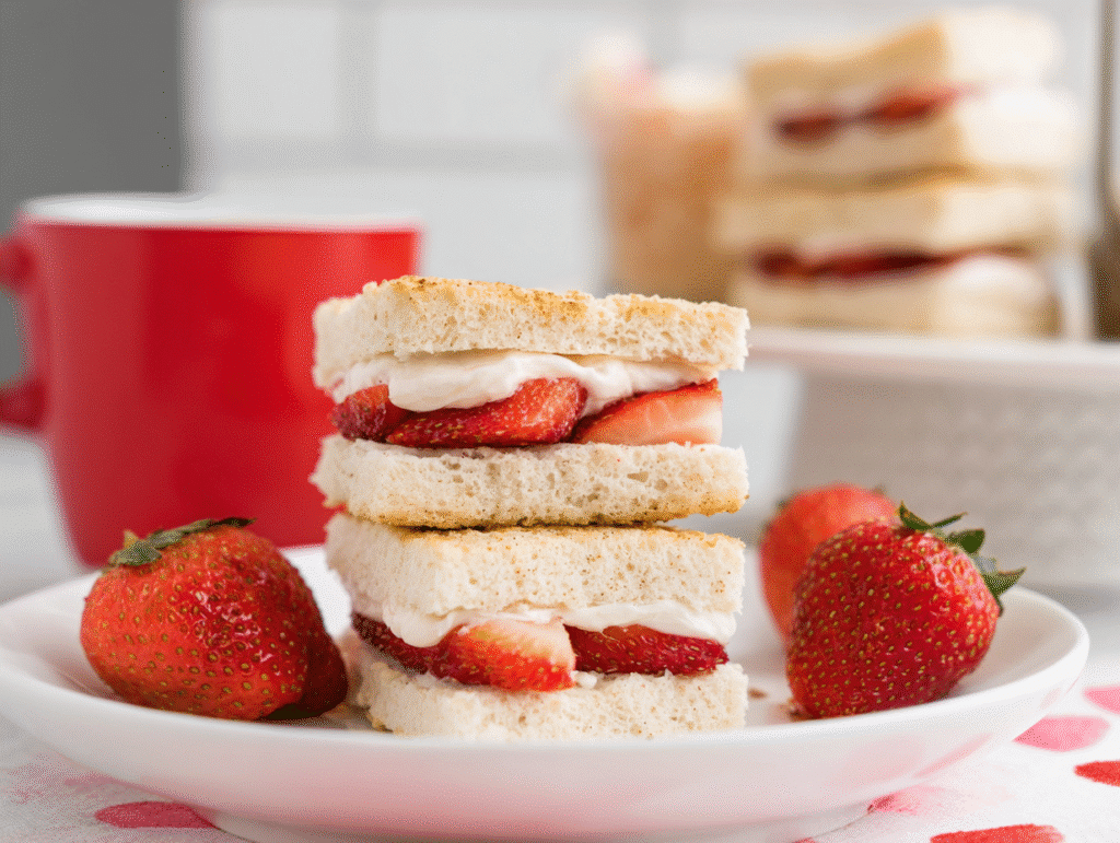 Three-Ingredient Strawberry Cream Cheese Tea Sandwiches