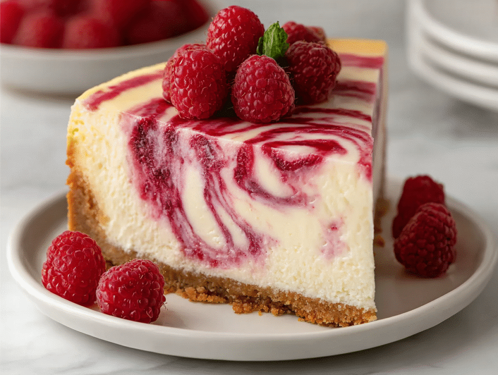 Baked Raspberry Cheesecake