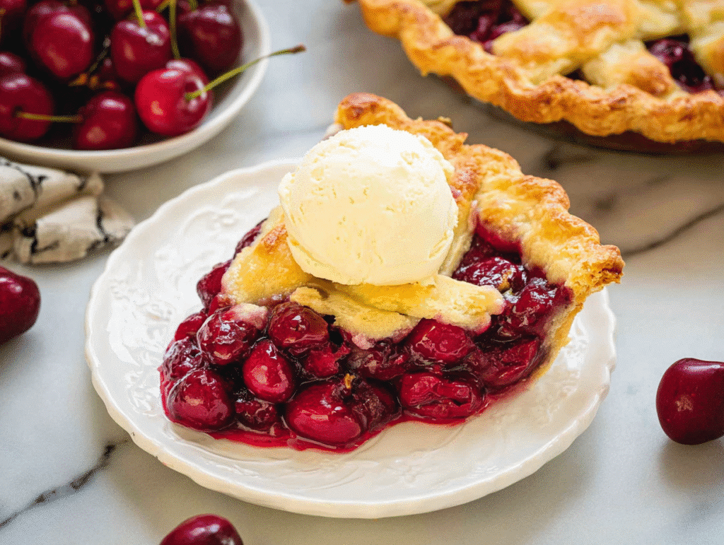 Cherry Pie with Vanilla Custard