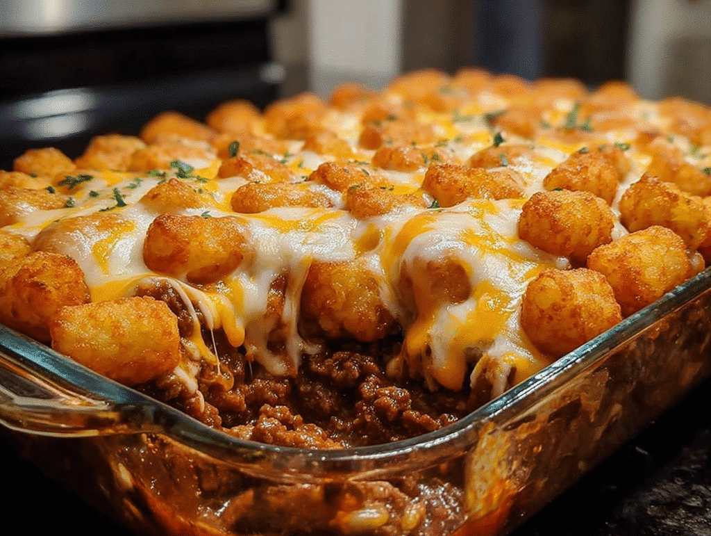 Chili Cheese Tater Tot Casserole
