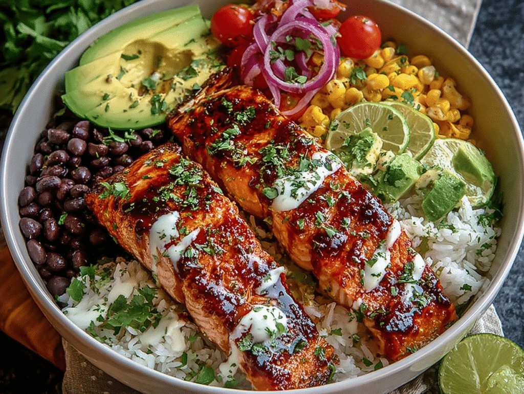 Chipotle Honey Salmon Bowls