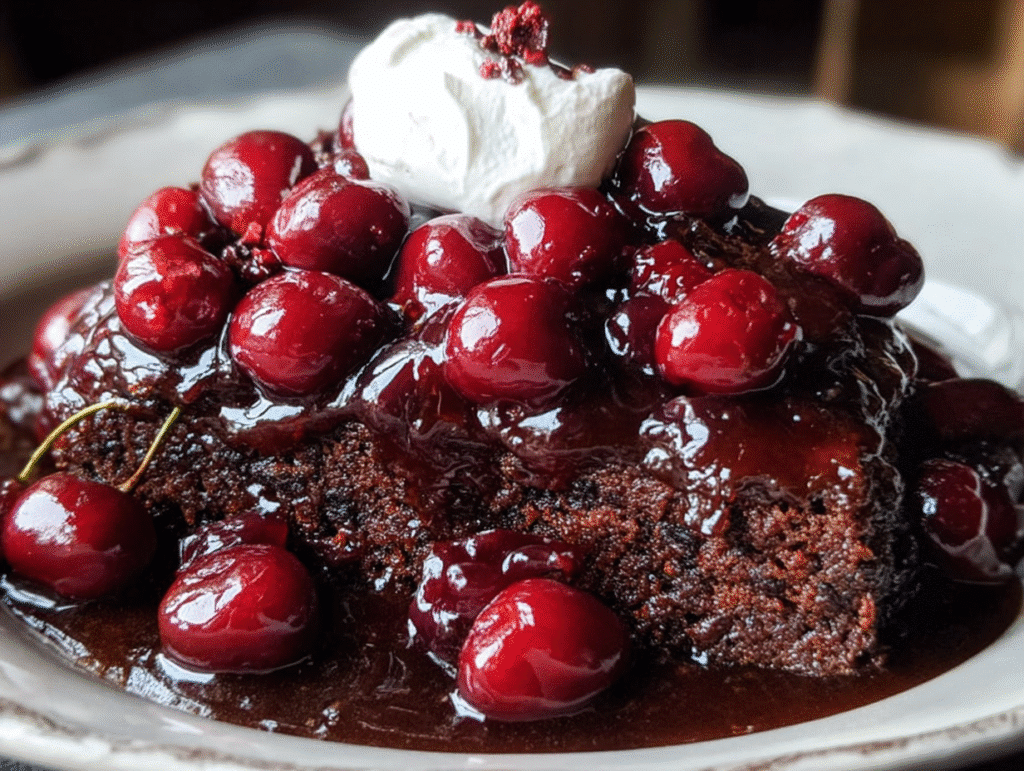 Chocolate Cherry Upside Down Cake