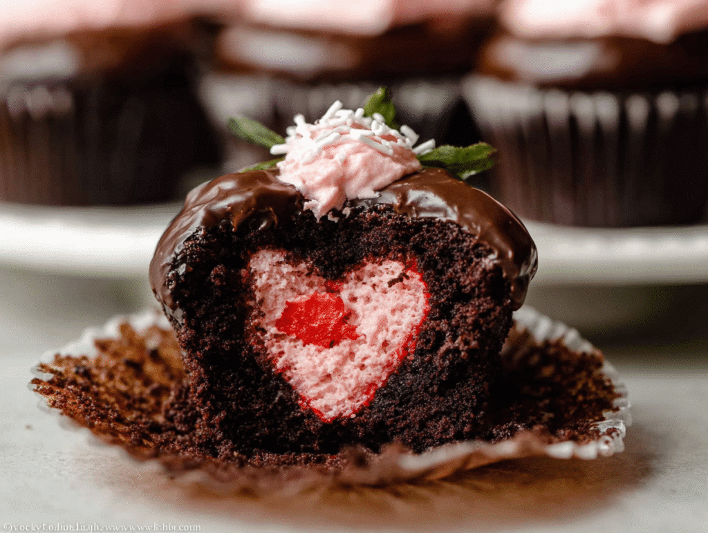 Chocolate covered strawberry cupcakes