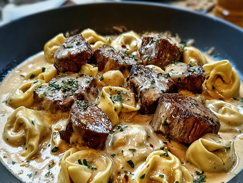 Cracked Garlic Steak Tortellini in Creamhouse Sauce Bliss