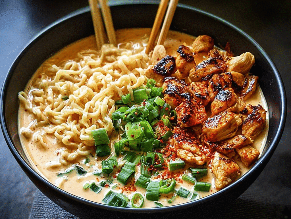 Creamy Garlic Chicken Ramen