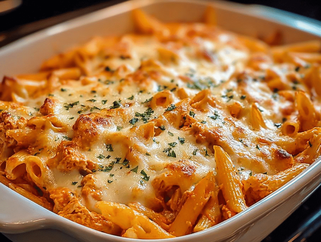 Creamy Goodness of Buffalo Chicken Pasta Bake