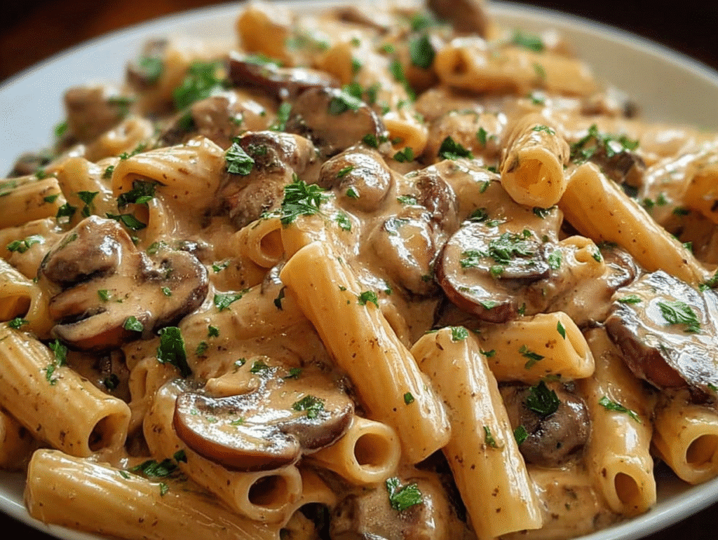 Creamy Tuscan Mushroom Pasta Skillet