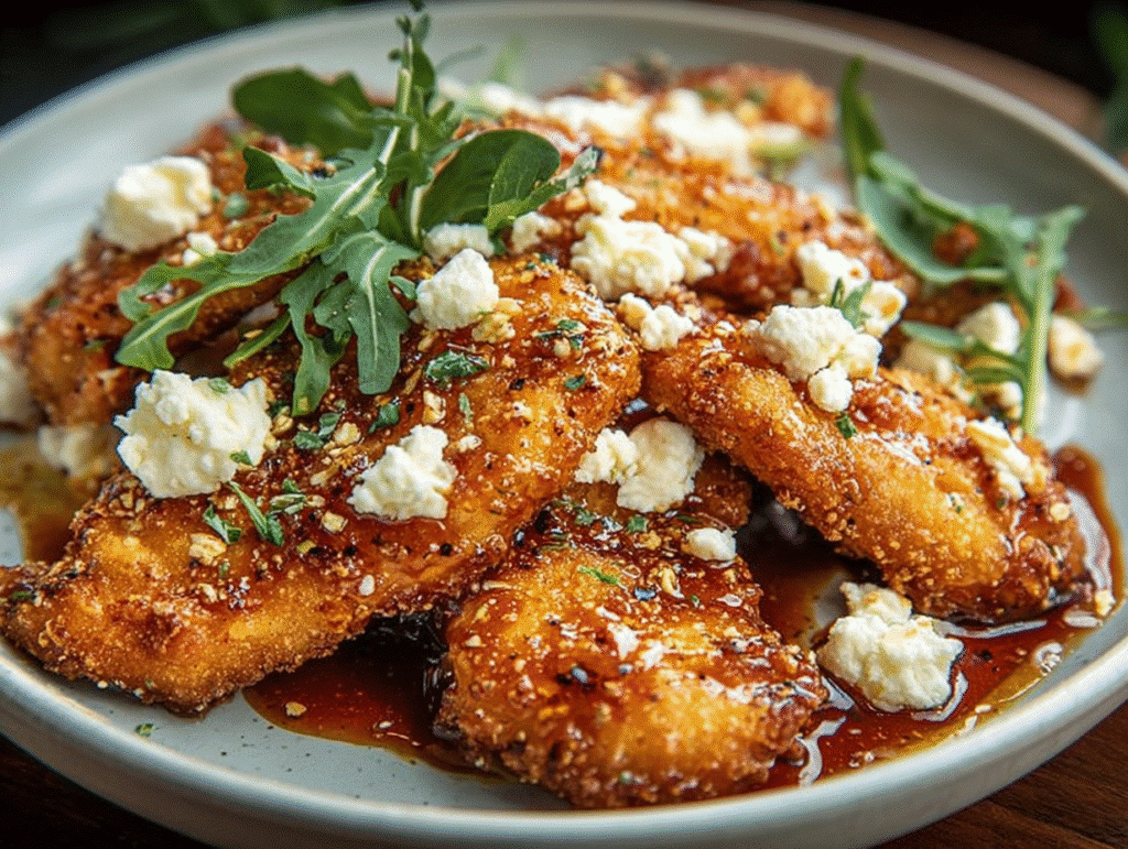 Crispy Hot Honey Feta Chicken