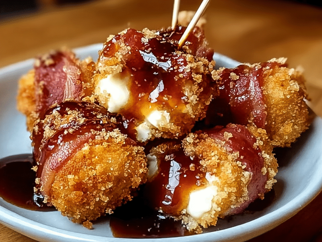 Crispy Mozzarella Poppers with Sweet Maple Glaze Delight
