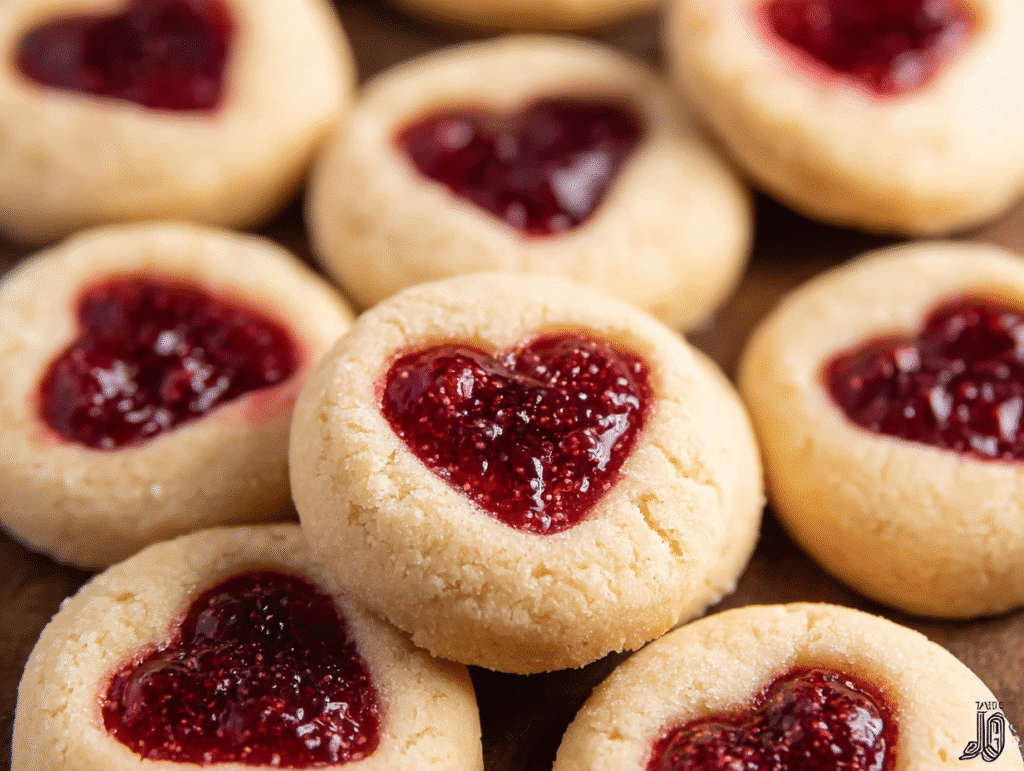 Delectable Heart-Shaped Thumbprint Cookies for Valentine's Day