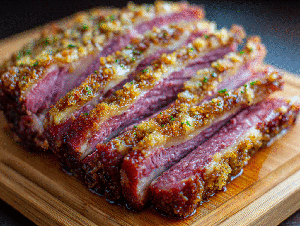 Dijon Mustard and Brown Sugar Glazed Corned Beef