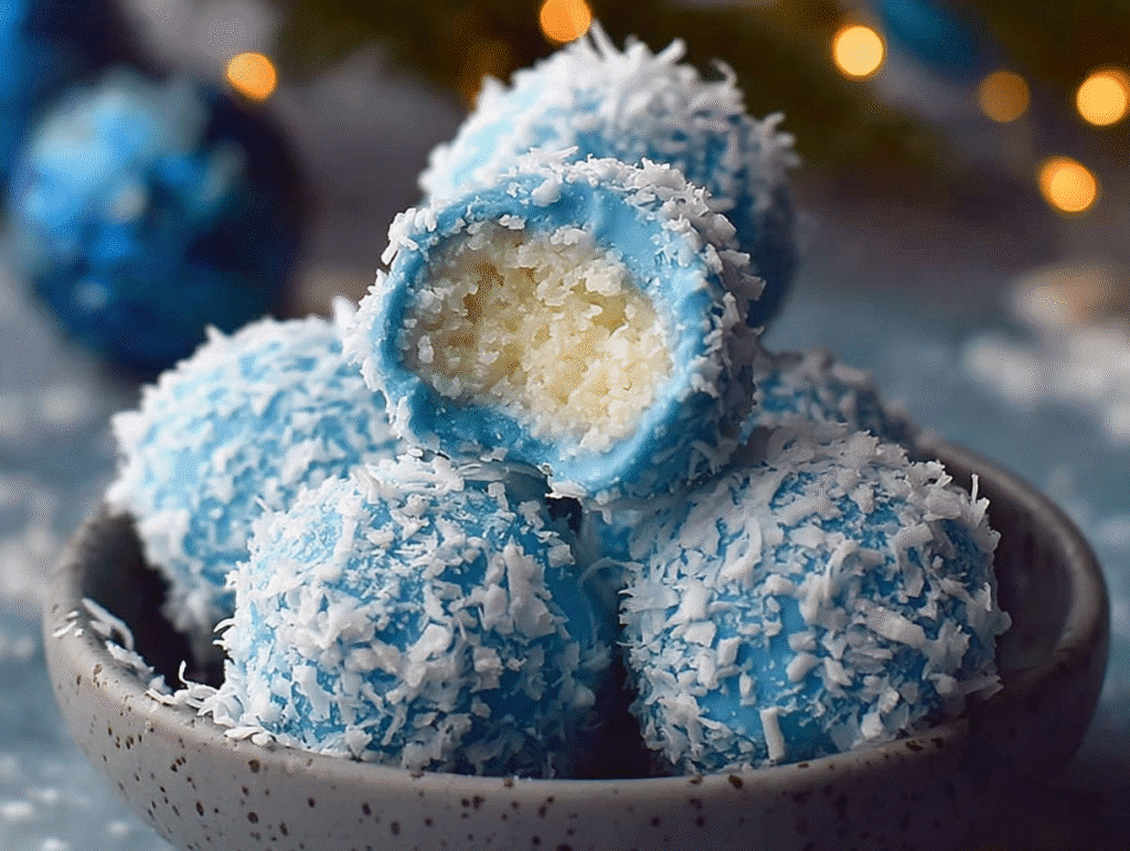 Easy Blue Christmas Truffles