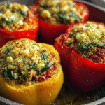Easy Quinoa and Ground Turkey Stuffed Peppers