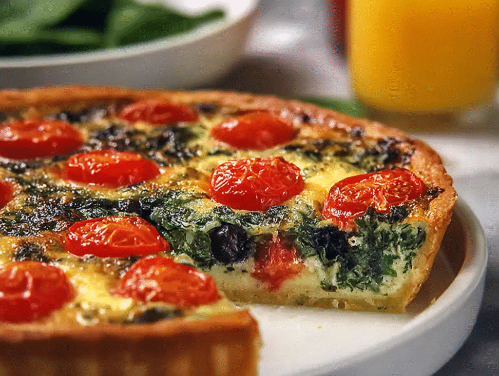 Easy Tomato and Spinach Quiche