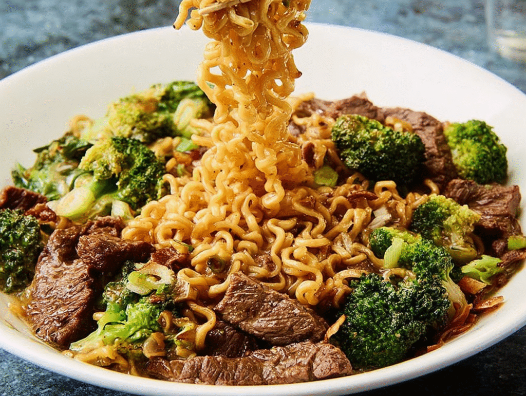 Garlic Butter Steak & Broccoli Ramen