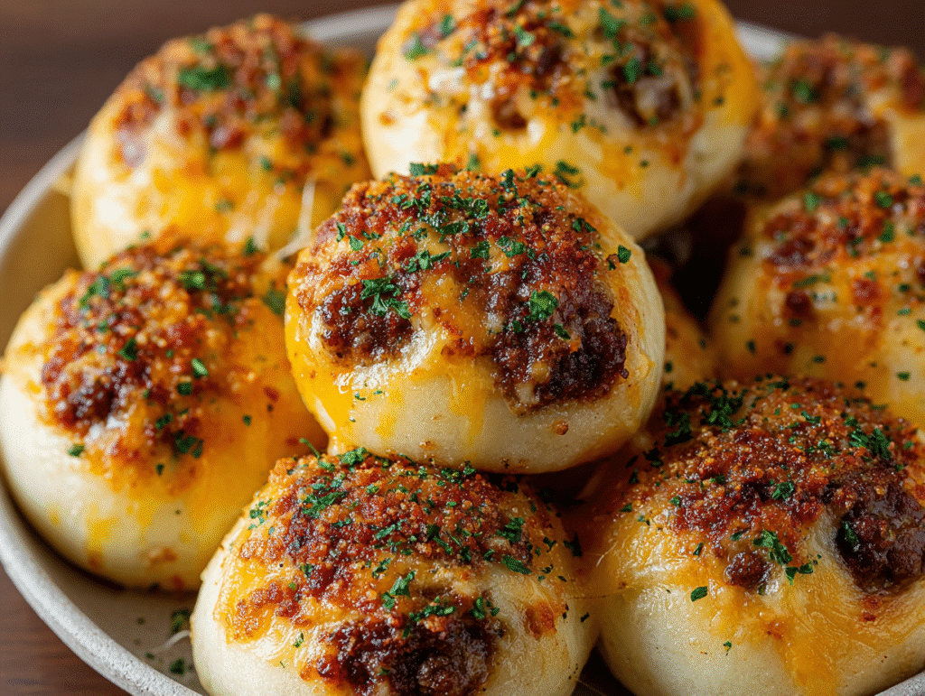 Garlic Parmesan Cheeseburger Bombs