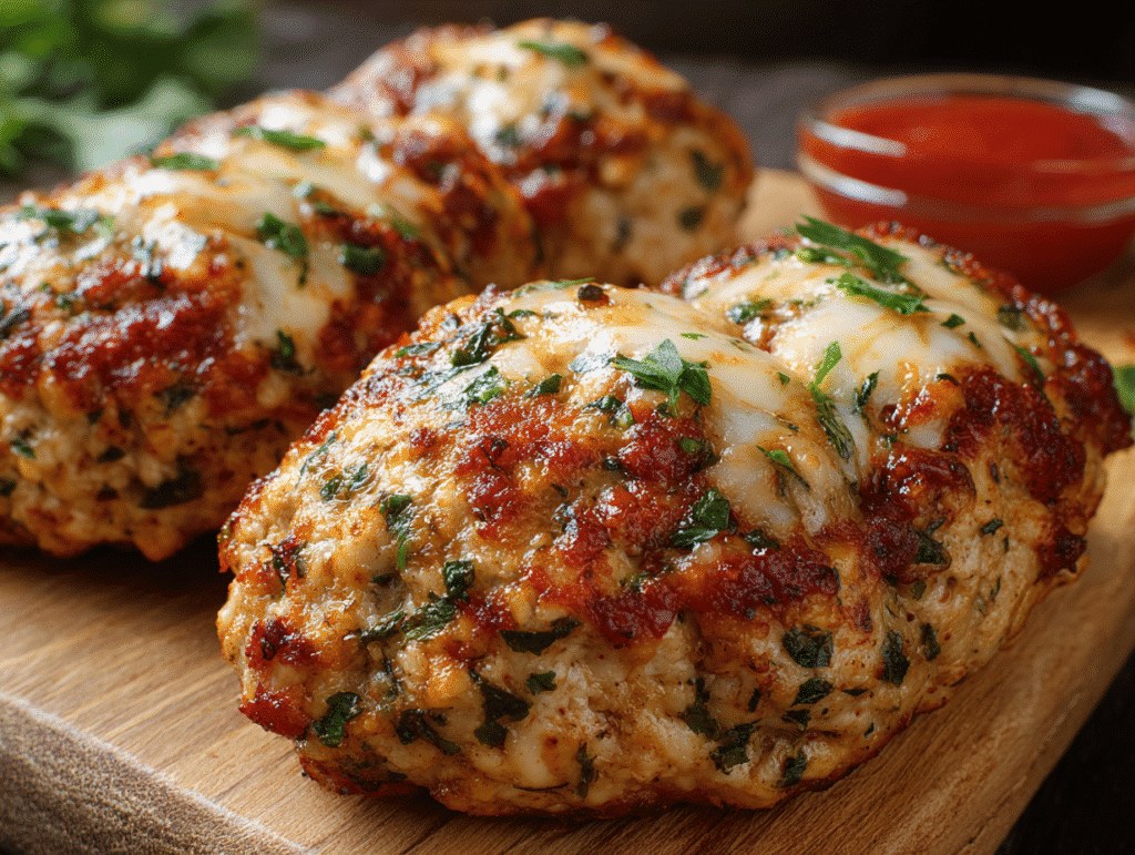 Garlic Parmesan Chicken Meatloaves