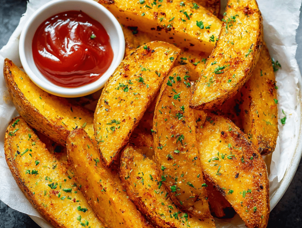 Garlic Parmesan Potato Wedges