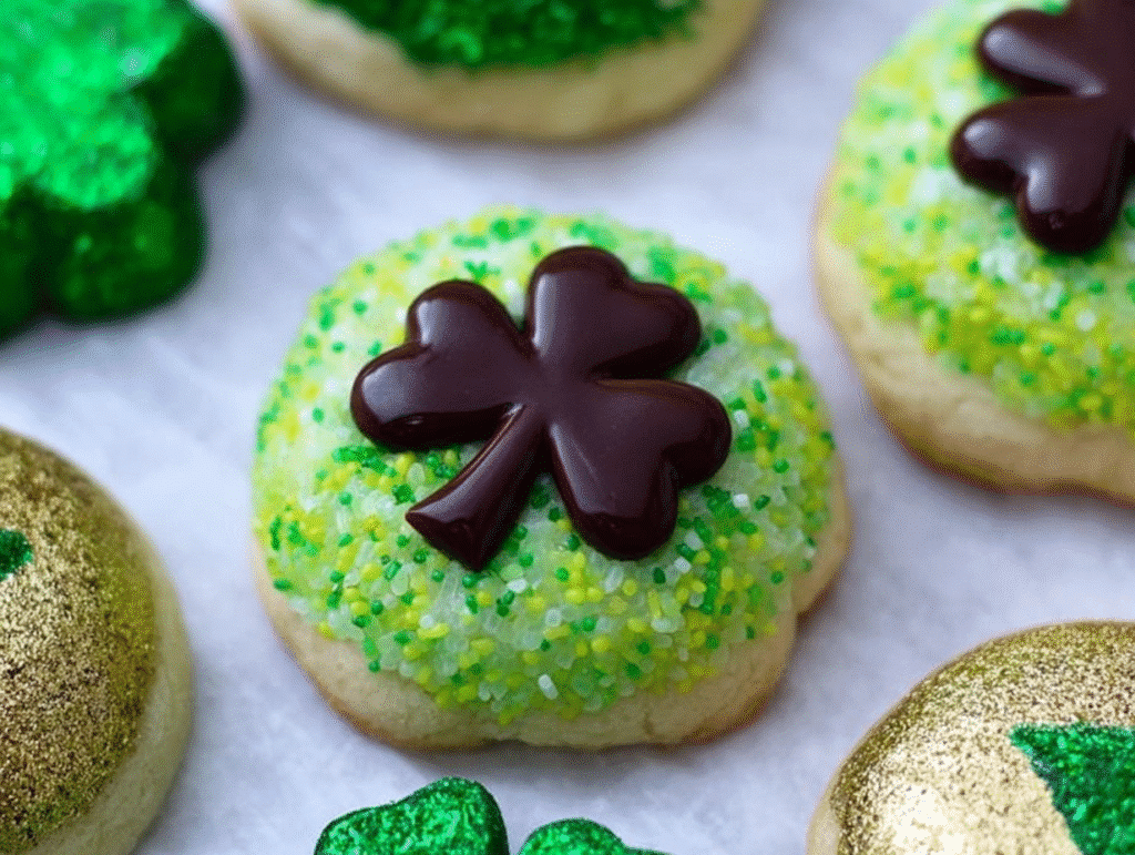 Green Gold Sugar Cookies Chocolate Clovers