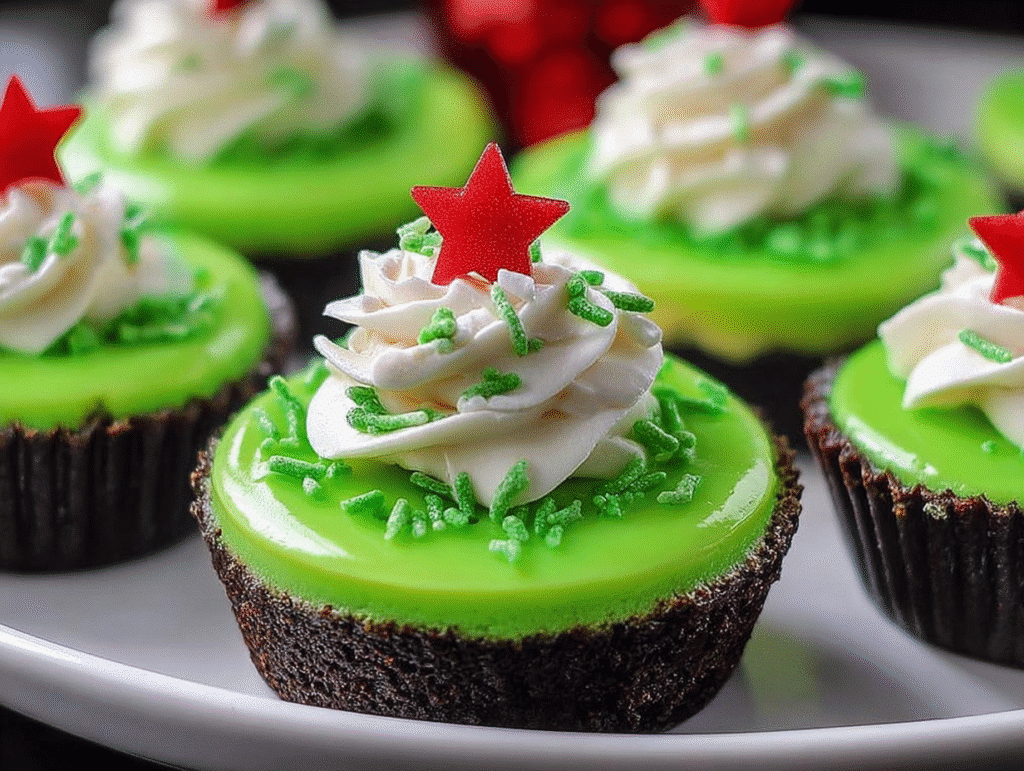 Grinch Mini Cheesecakes