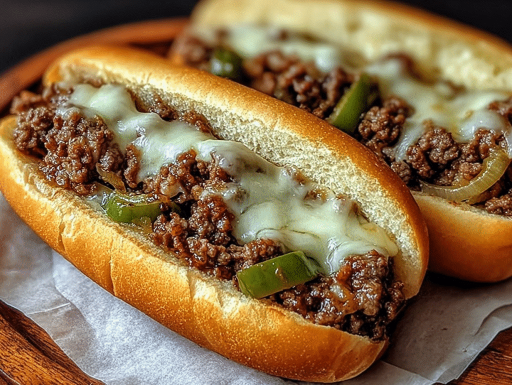 Ground Beef Philly Cheesesteaks
