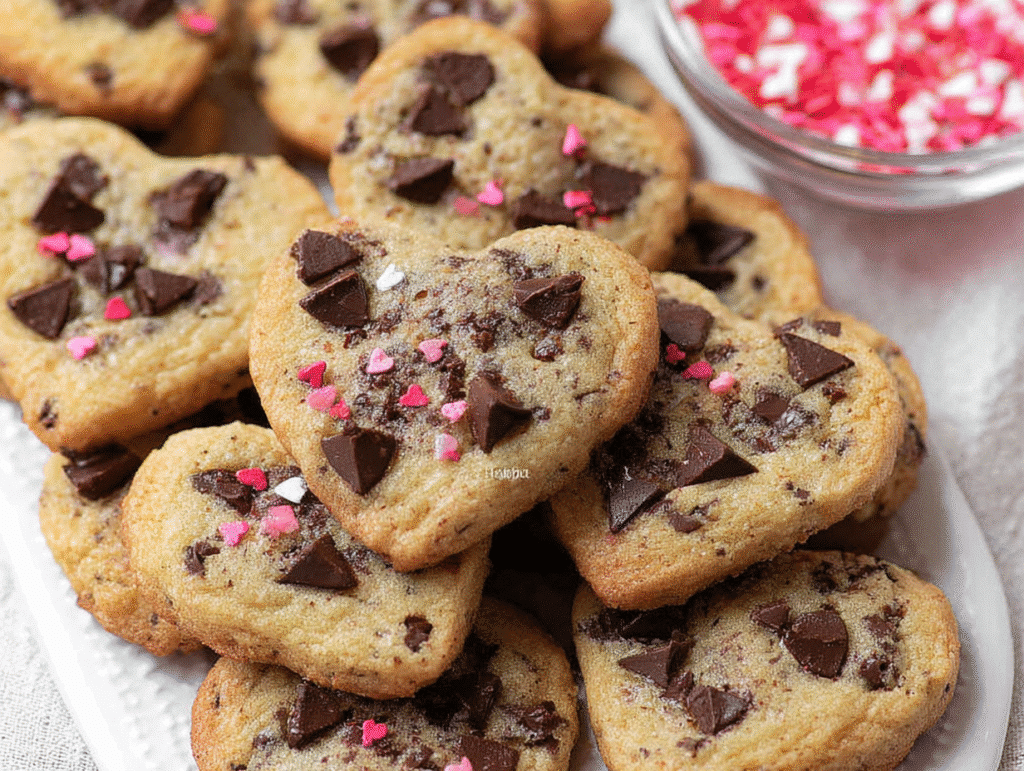 Heart Shaped Chocolate Chip Cookies