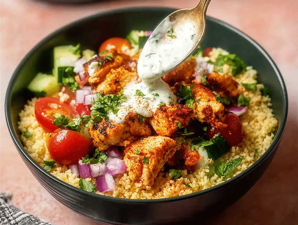 High Protein Mediterranean Chicken Couscous Bowl