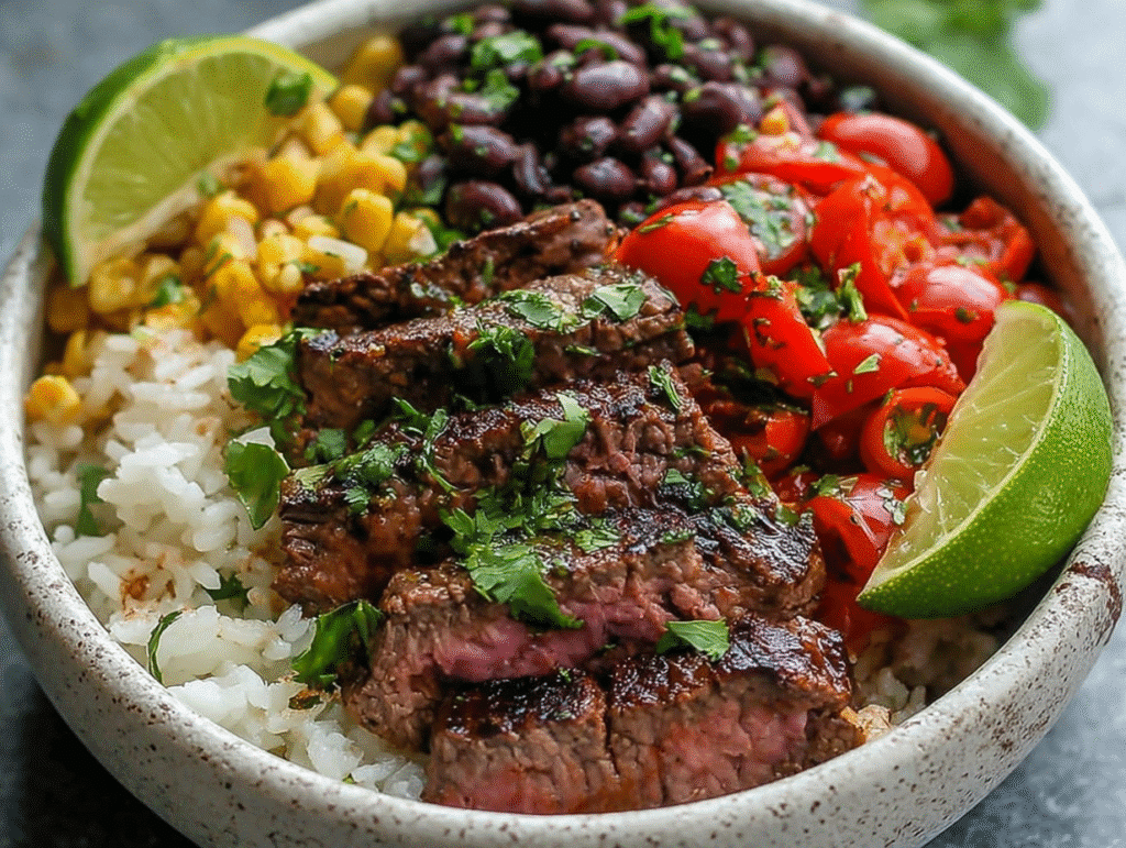 Juicy Cilantro Lime Steak Bowls