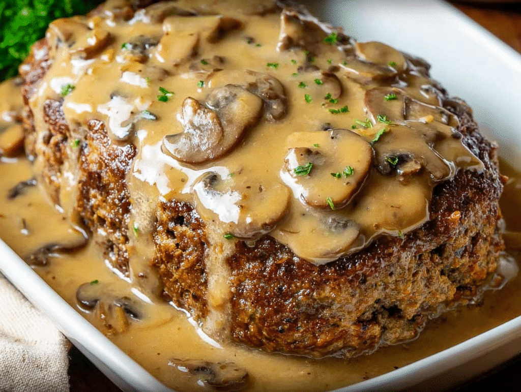 Meatloaf with Mushroom Gravy
