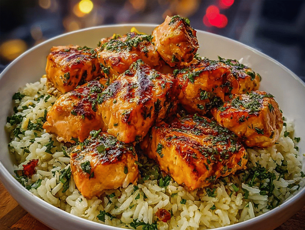 Mediterranean Salmon Lemon Rice