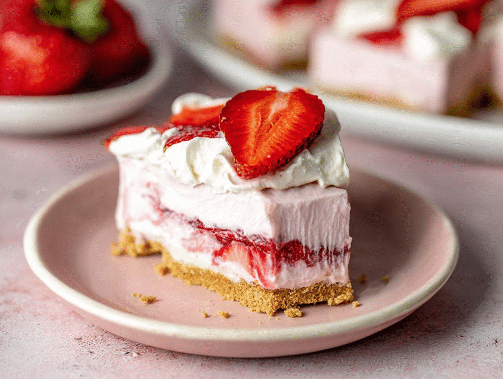 No Bake Strawberry Cheesecake Bars