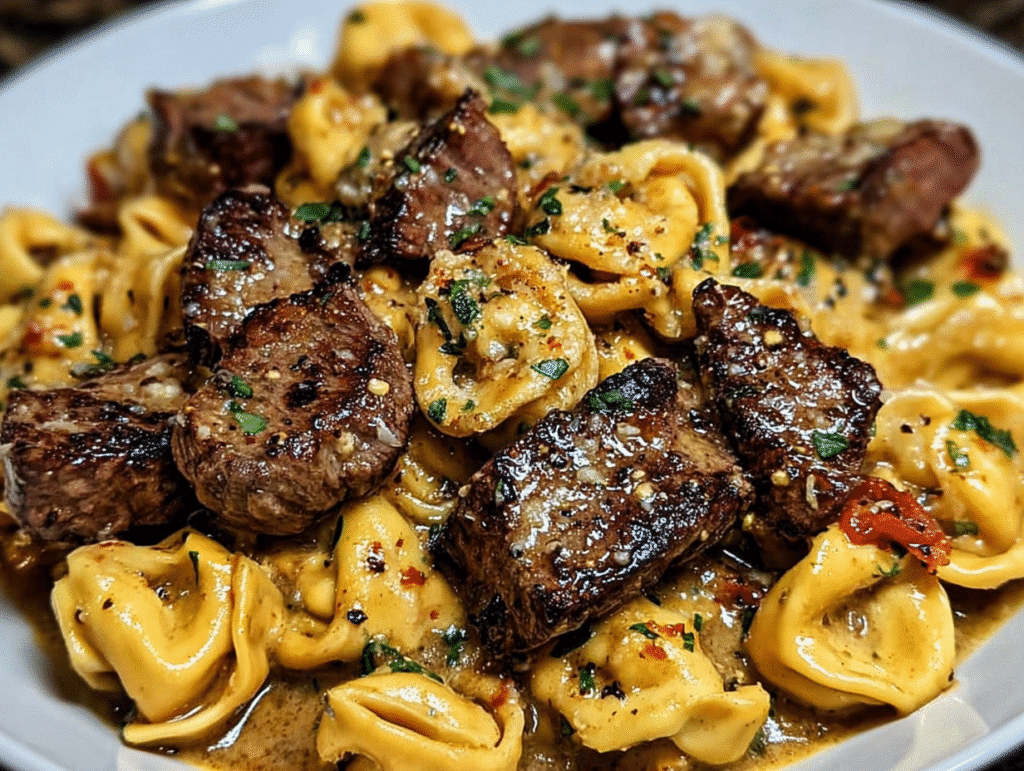 One-Pan Cowboy Butter Tortellini Steak Bites Recipe