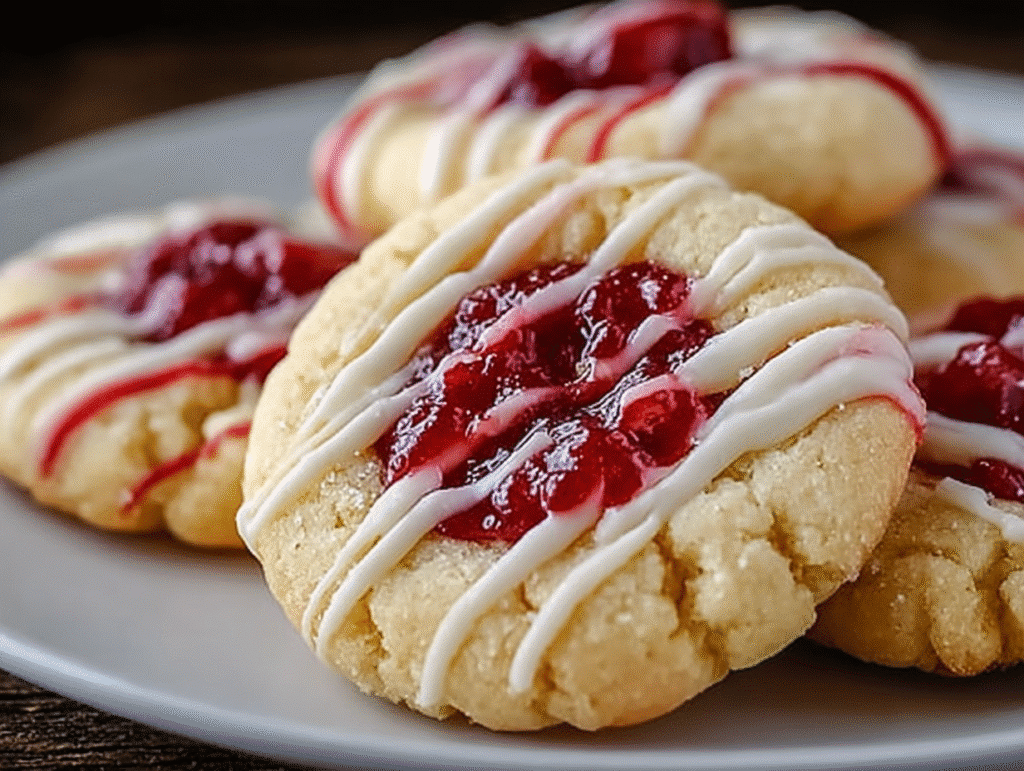 Raspberry and White Chocolate Shortbread Cookies