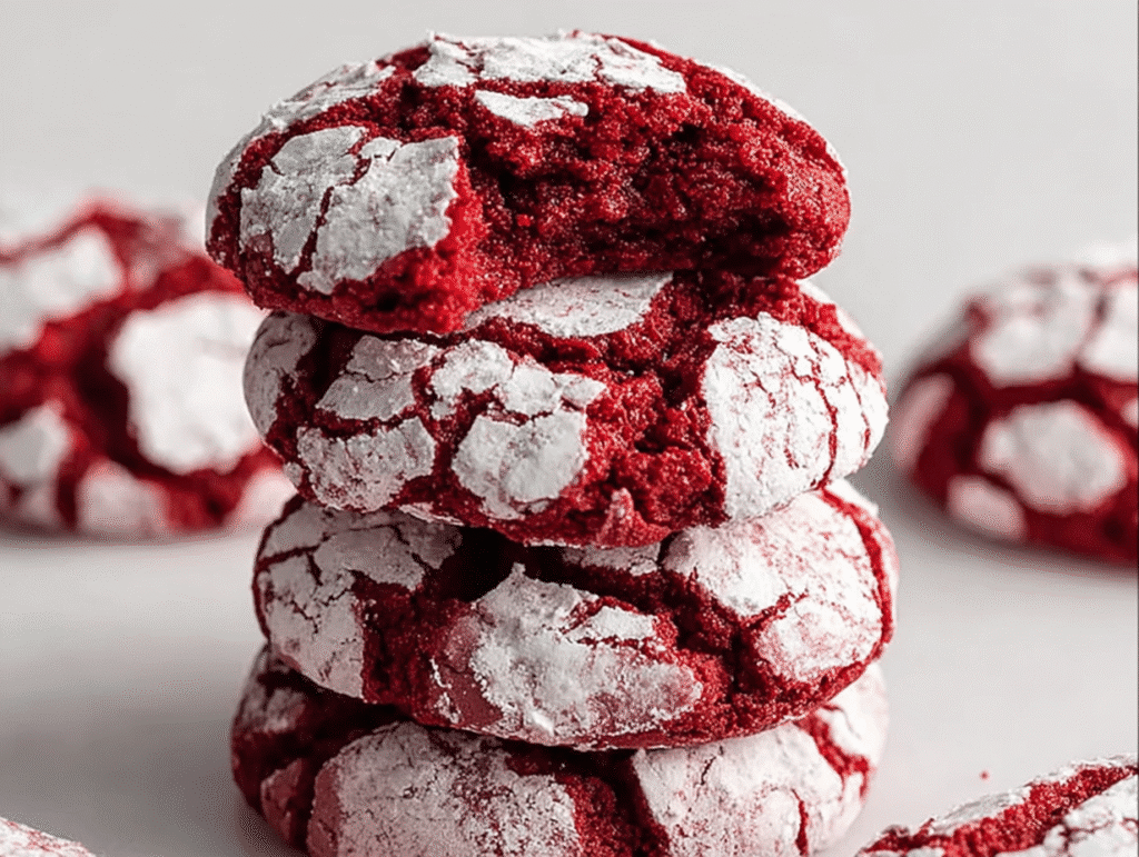 Red Velvet Crinkle Cookies